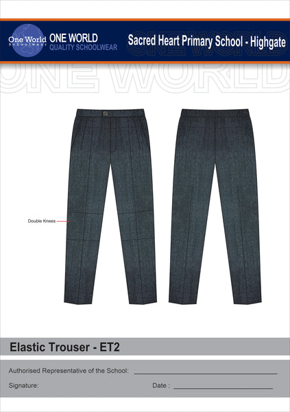 Boys Elastic Back Trouser - Grey