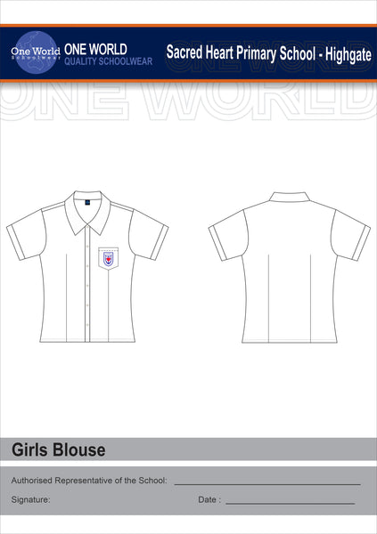 Girls White Blouse - Embroidered Logo