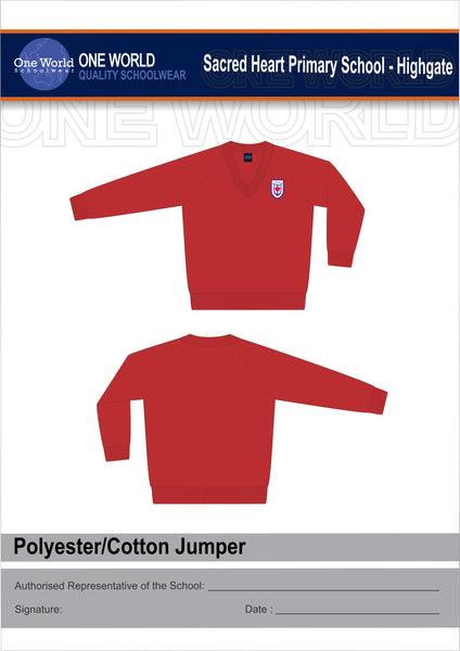 Red Jumper (Cotton/Poly) - Embroidered Logo